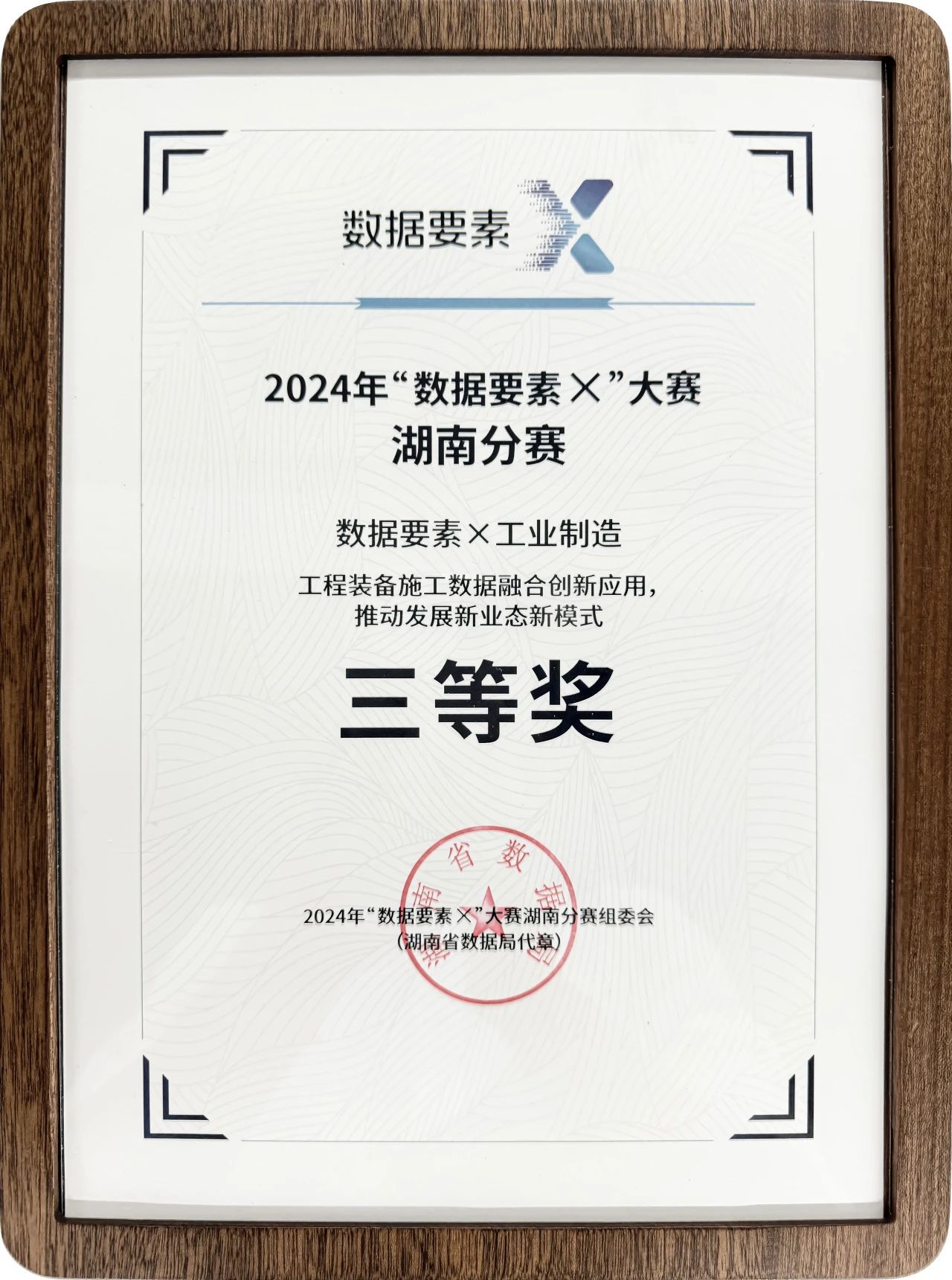55世纪智能荣获2024年“数据要素×”大赛湖南赛区三等奖